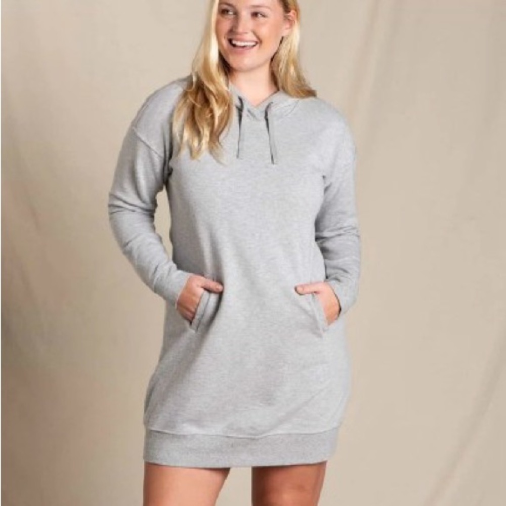 Toad & Co Follow Through Hooded Dress Gray Hoodie Tunic XS